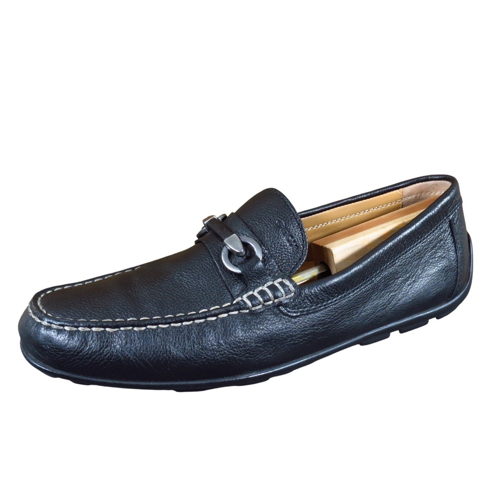 Geox Moner Mens Bit Loafer Driving Mocs Size 44 US 11 Casual Dress Black Leather